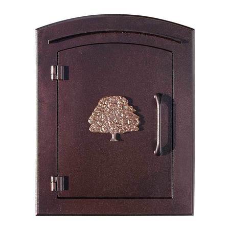 QUALARC Column Mount Mailbox w/"Decorative Oak Tree Logo", Antique Copper MAN-1404-AC